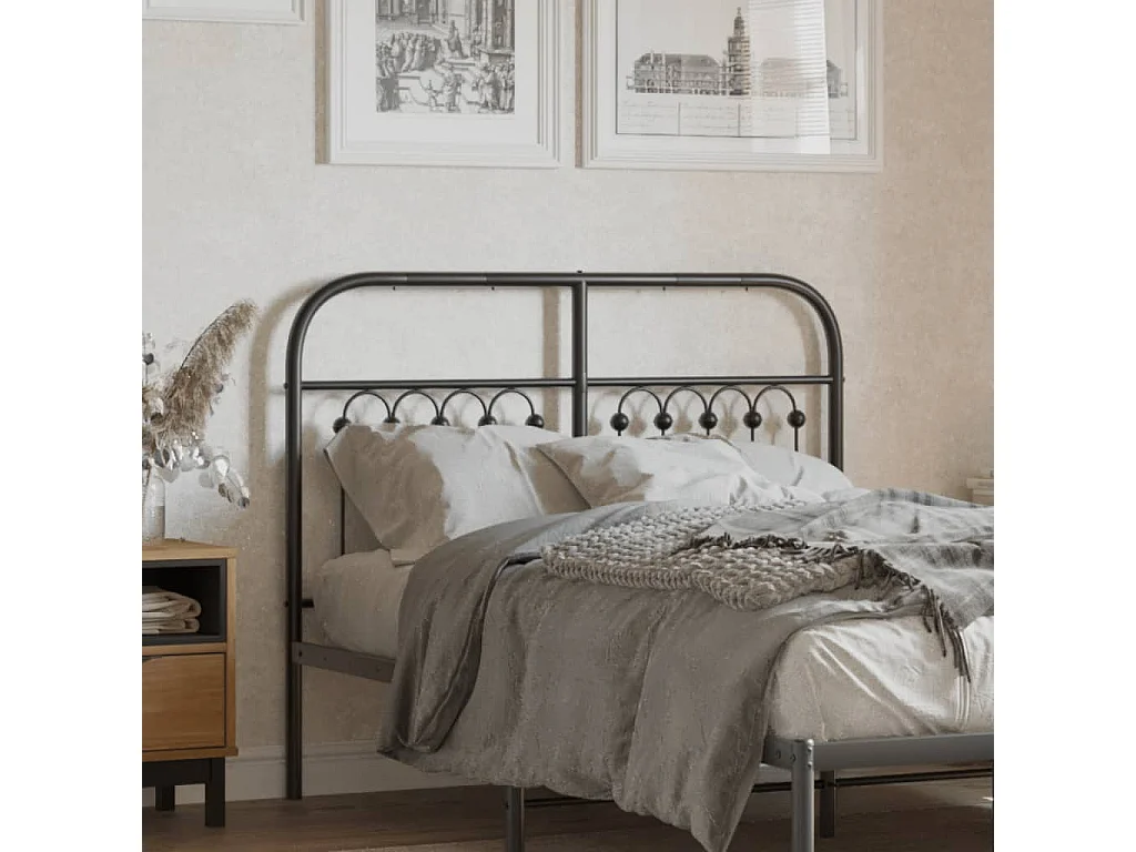 Tête de lit métal noir 120 cm