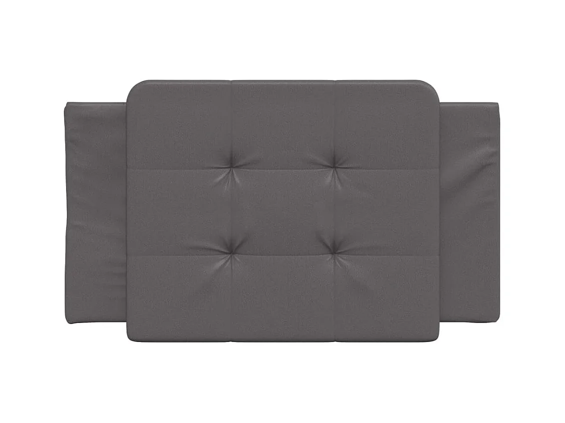 Coussin de tête de lit gris 80 cm similicuir