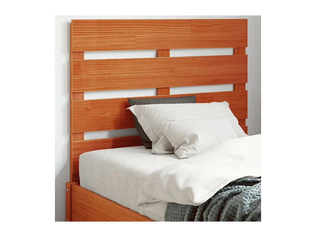 Tête de lit cire marron 90 cm bois massif de pin