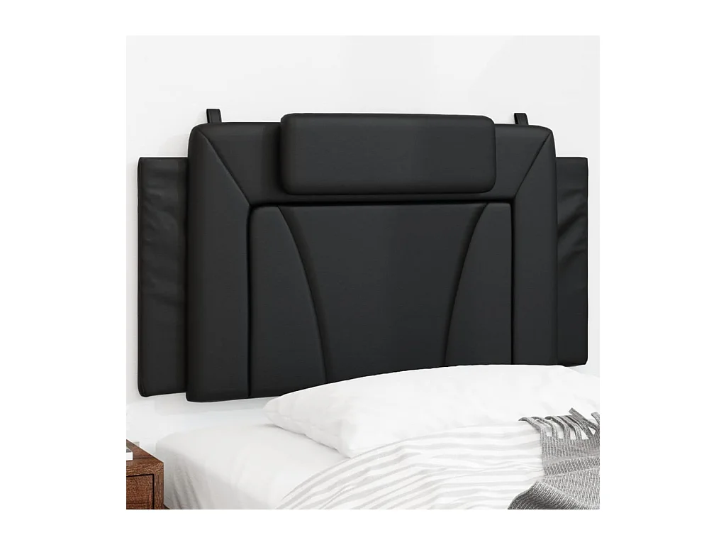 Kopfteil-Kissen Schwarz 100 cm Kunstleder