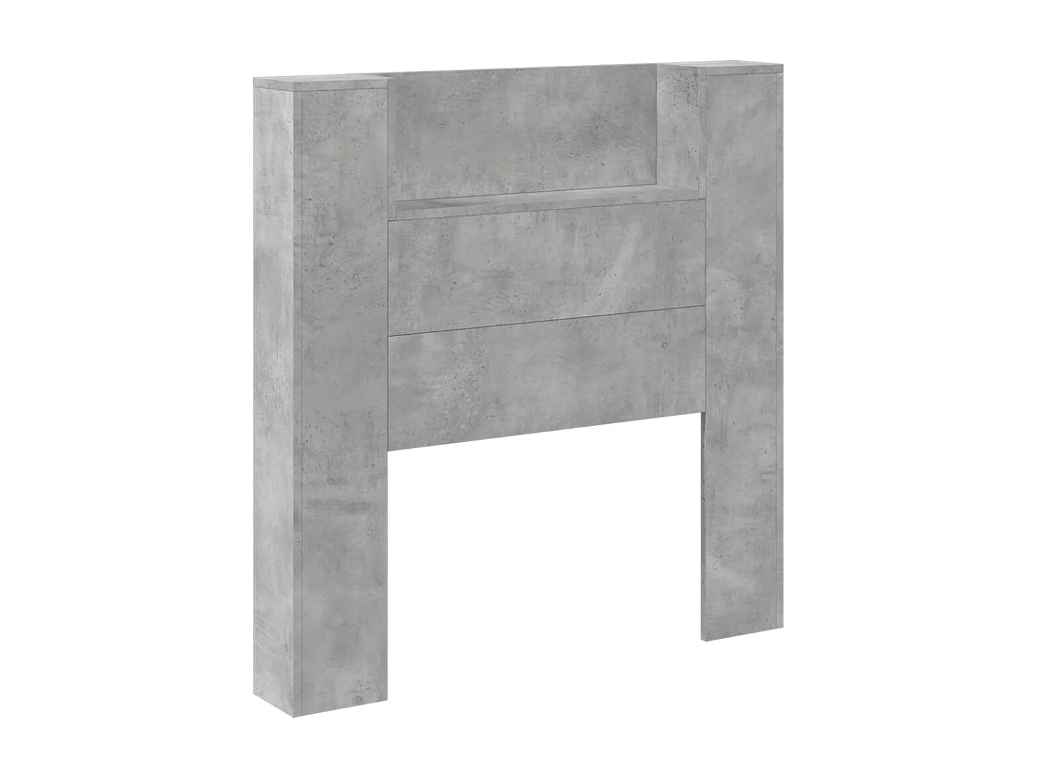 Armoire tête de lit avec LED gris béton 100x16,5x103,5 cm