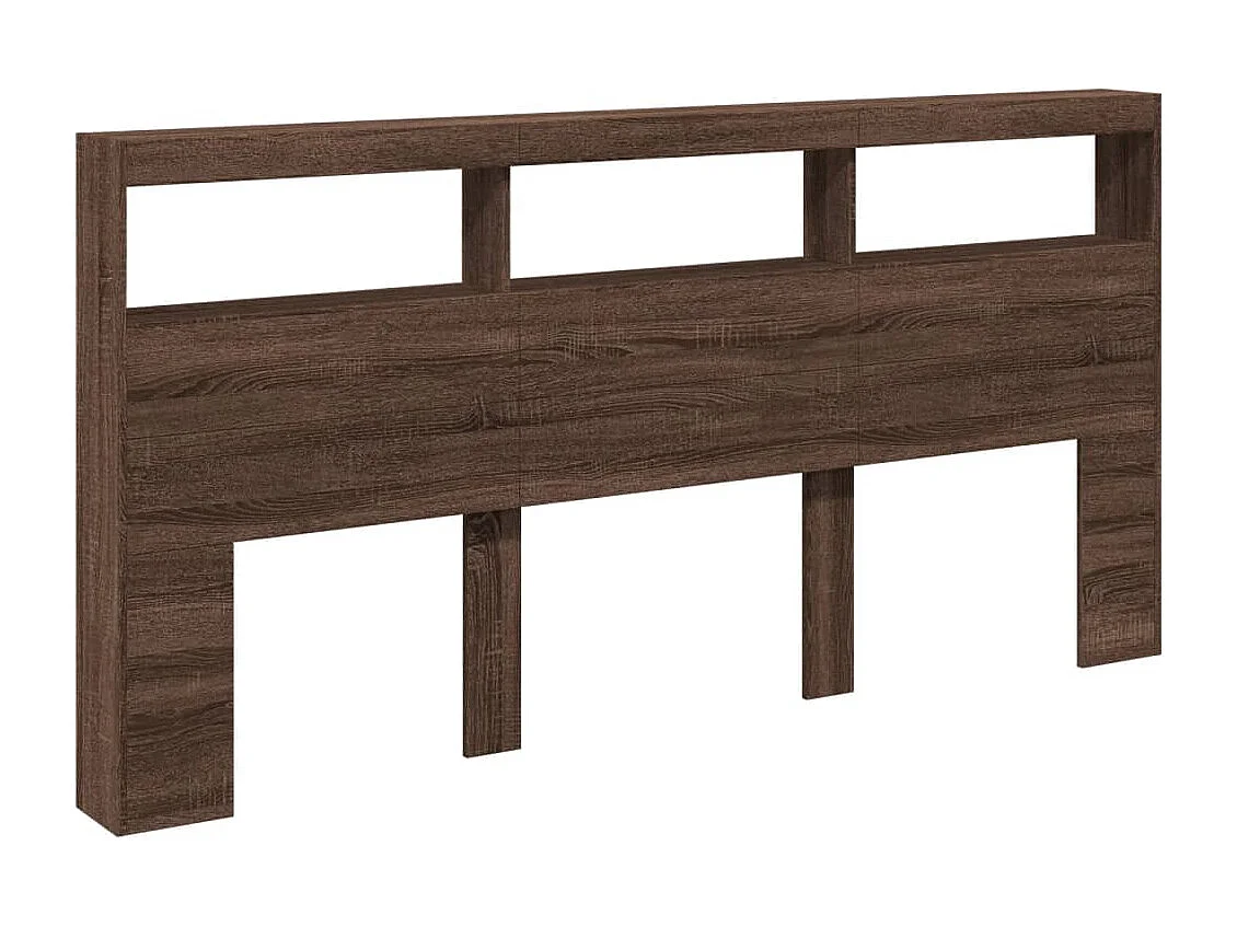 Armoire tête de lit avec LED chêne marron 200x17x102 cm