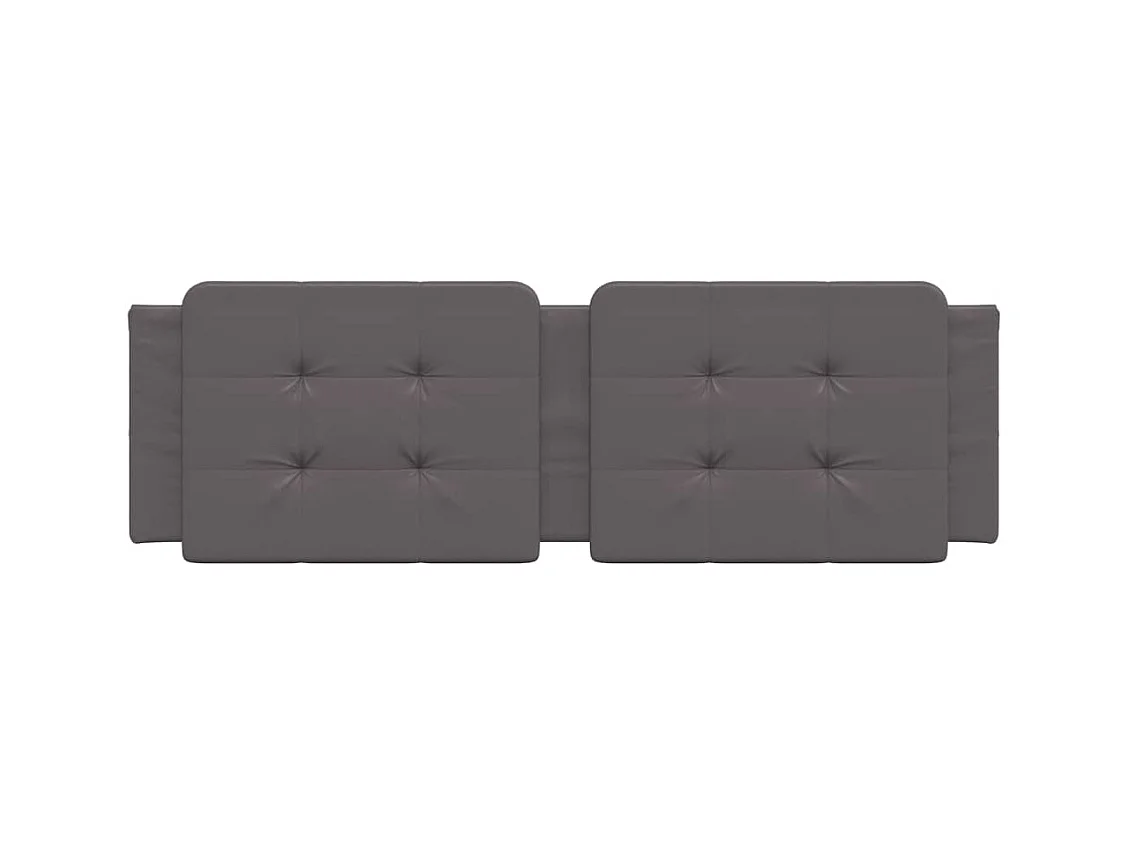 Coussin de tête de lit gris 160 cm similicuir
