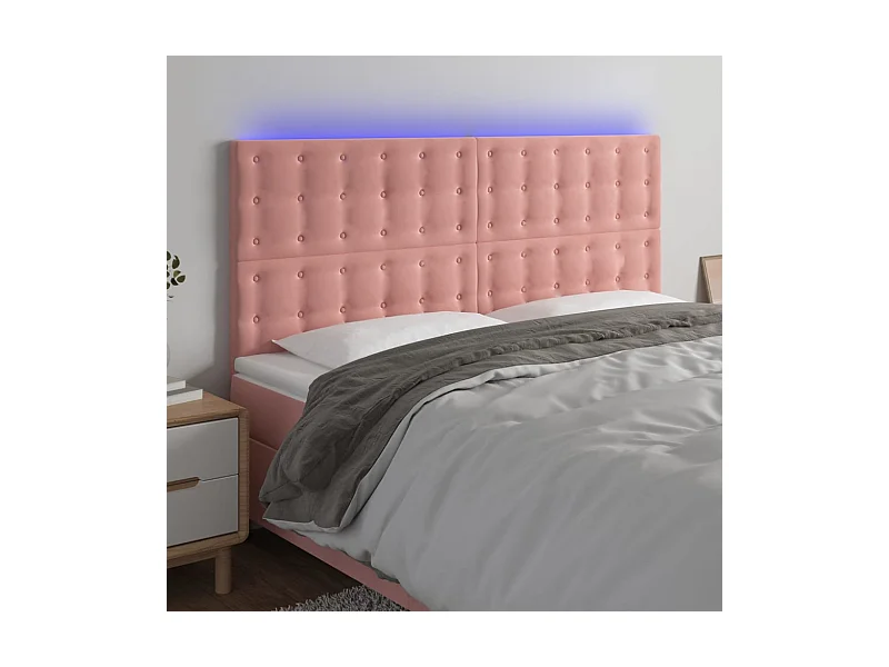 Tête de lit à LED Rose 180x5x118/128 cm Velours