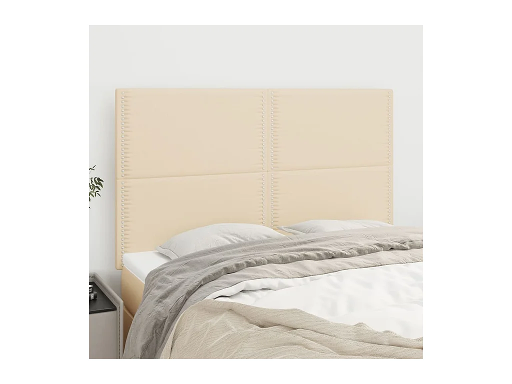Kopfteile 4 Stk. Creme 72x5x78/88 cm Stoff