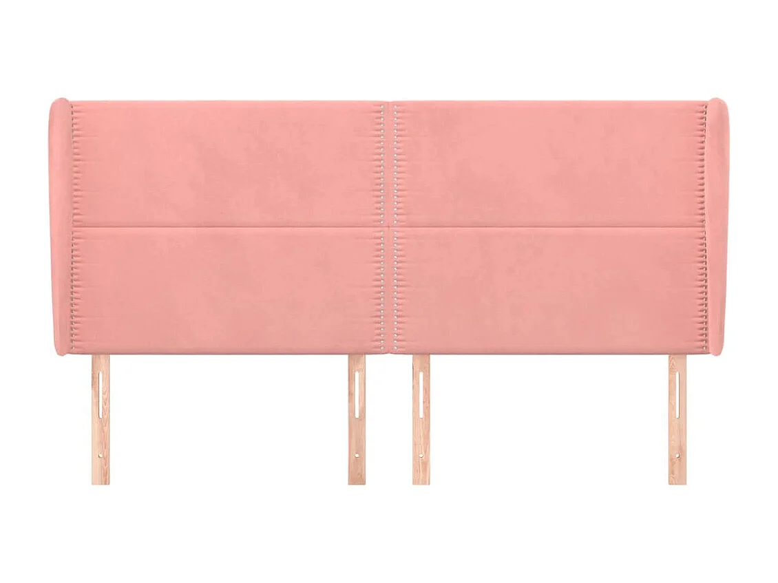 Tête de lit avec oreilles Rose 163x23x118/128 cm Velours
