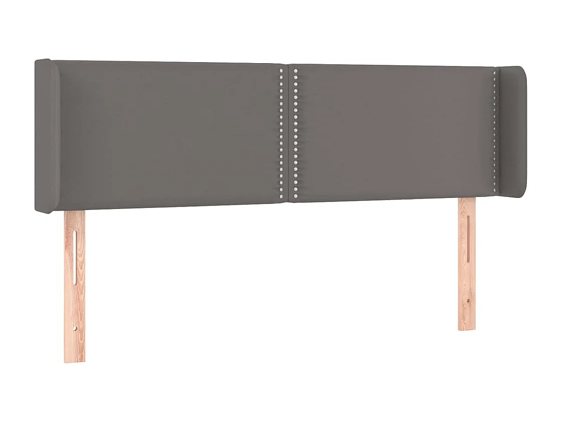 Tête de lit avec oreilles Gris 147x16x78/88 cm Similicuir