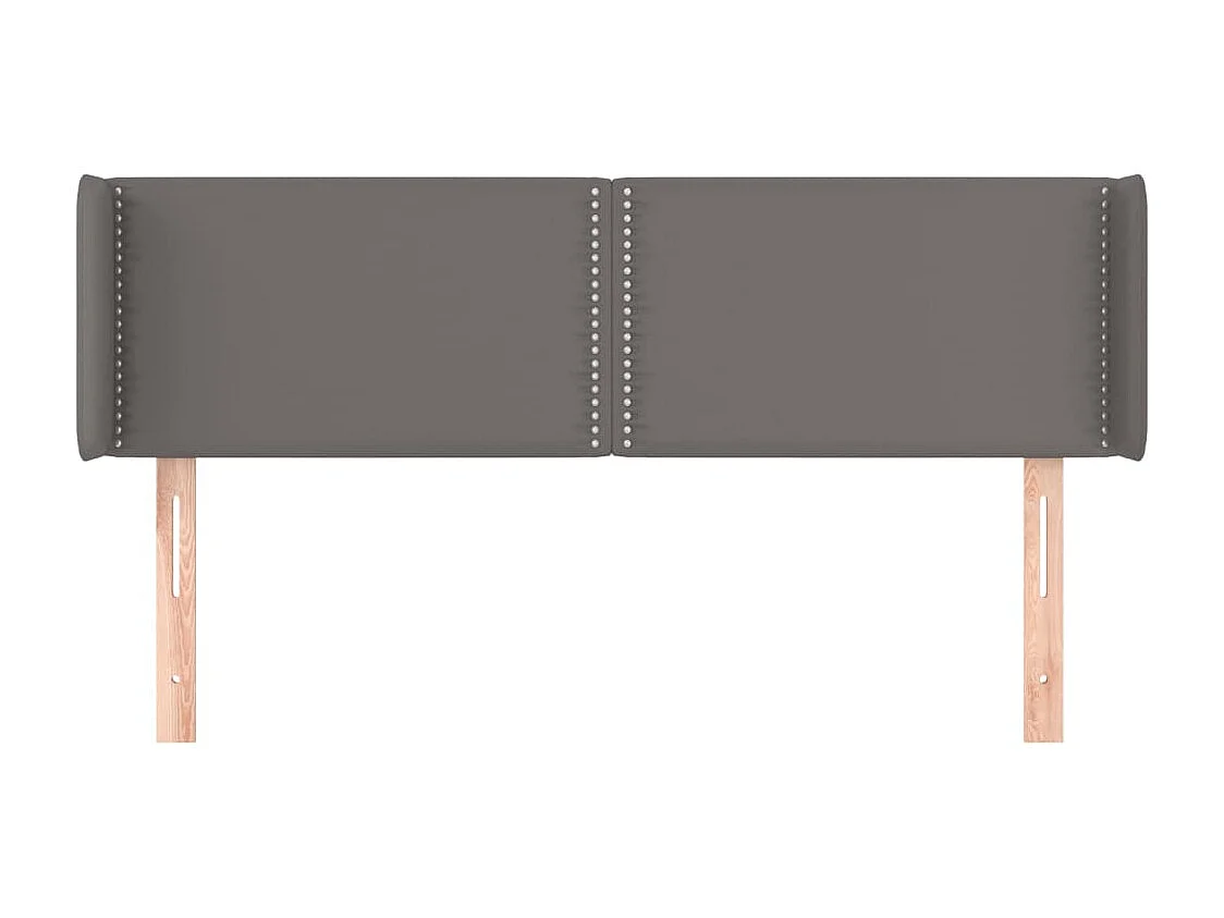 Tête de lit avec oreilles Gris 147x16x78/88 cm Similicuir