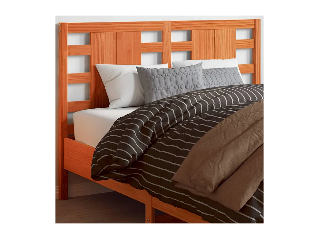 Tête de lit cire marron 135 cm bois massif de pin