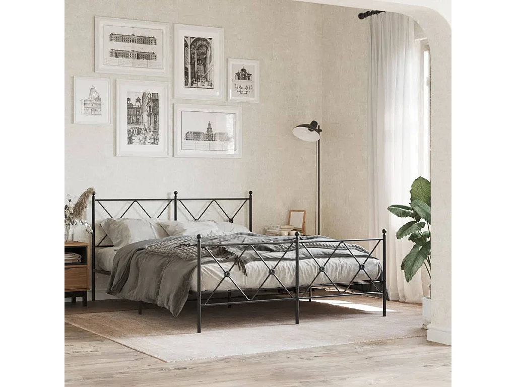 Testiera in Metallo Nero 150 cm