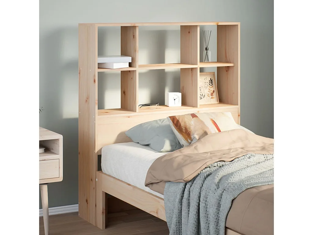 Kopfteil mit Stauraum 100 cm Massivholz Kiefer