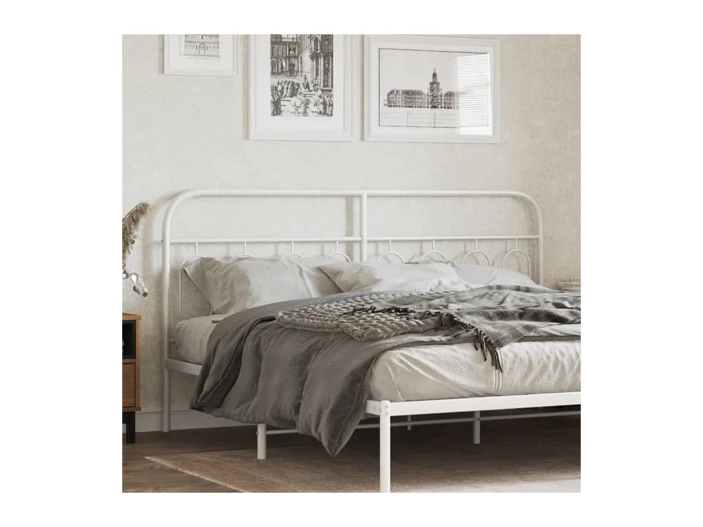Testiera in Metallo Bianco 183 cm