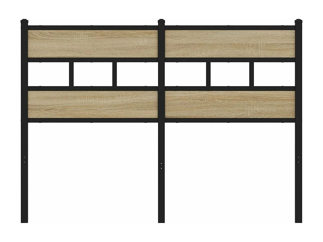 Tête de lit chêne sonoma 120 cm fer et bois d’ingénierie