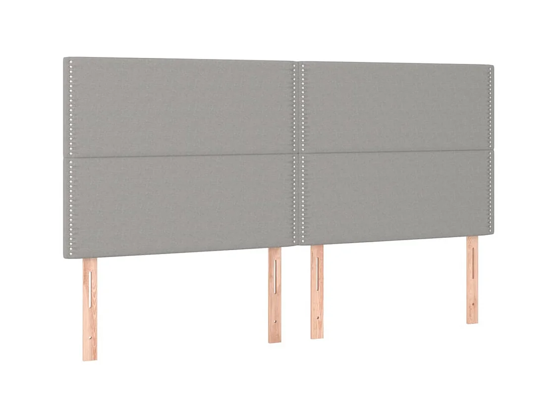 Hoofdbord LED 160x5x118/128 cm stof lichtgrijs
