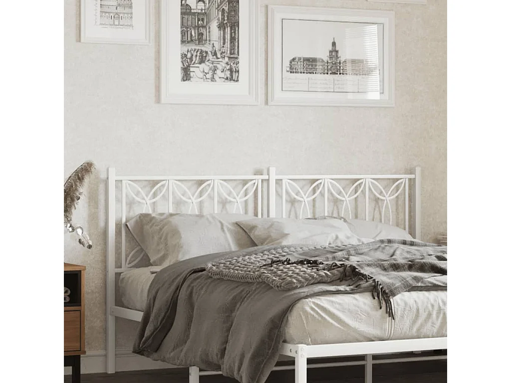 Tête de lit métal blanc 150 cm