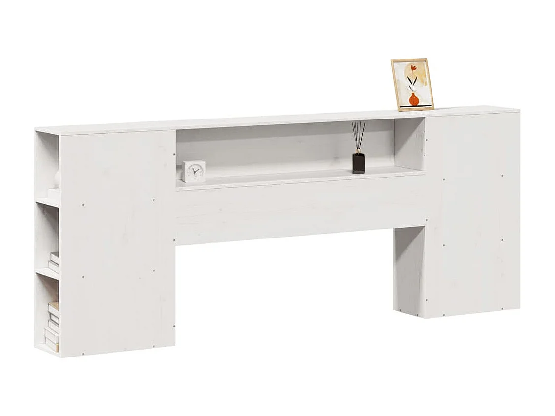 Hoofdbord met opbergruimte 180 cm massief grenenhout wit
