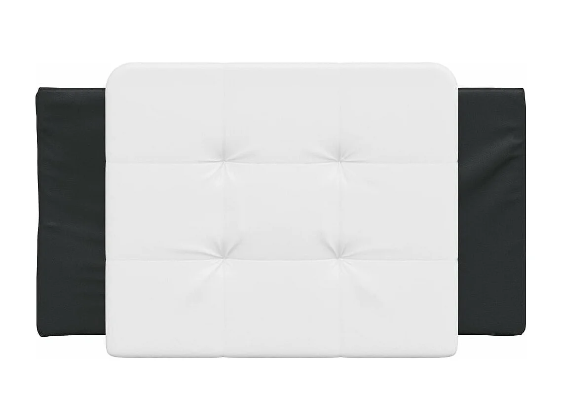 Cabecero de cama acolchado cuero sintético blanco y negro 80 cm