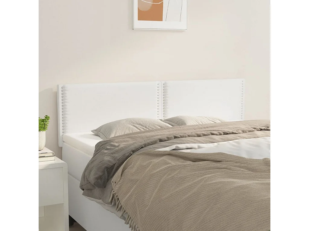 Têtes de lit 2 pcs Blanc 72x5x78/88 cm Similicuir