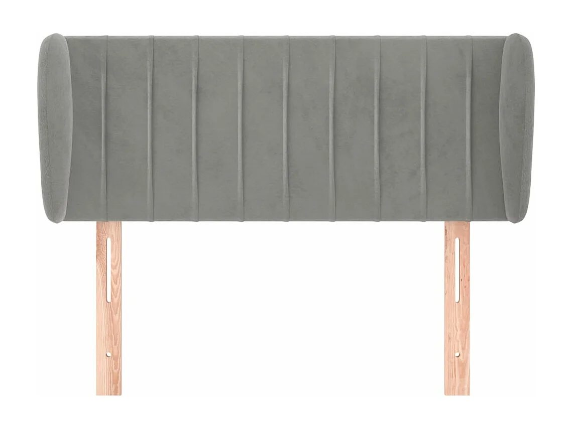 Testiera ad Orecchio Grigio Chiaro 83x23x78/88 cm in Velluto