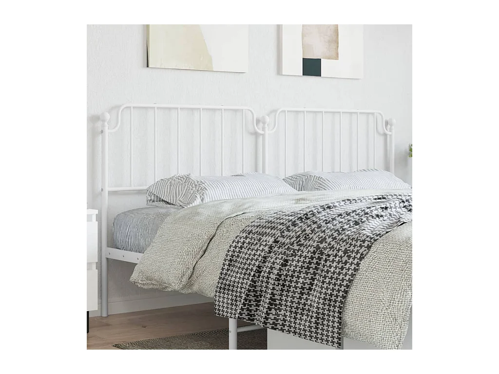 Testiera in Metallo Bianco 193 cm