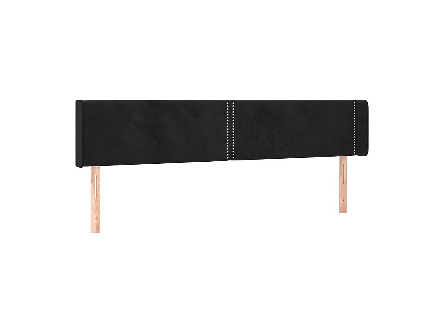 Cabecero de terciopelo negro 163x16x78/88 cm