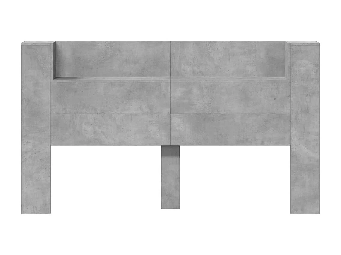 Armoire tête de lit avec LED gris béton 180x16,5x103,5 cm