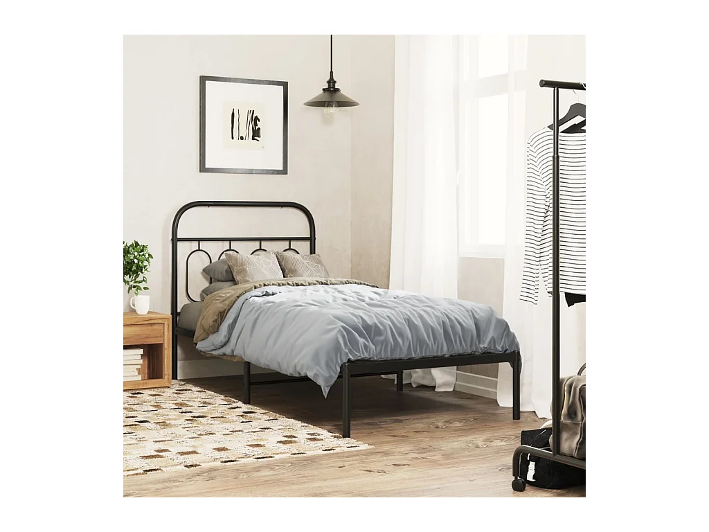 Cabeceira de cama 90 cm metal preto