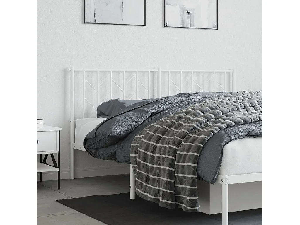 Tête de lit métal blanc 160 cm