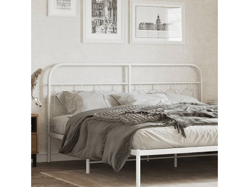 Tête de lit métal blanc 160 cm