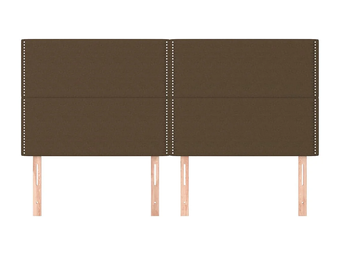 Têtes de lit 4 pcs Marron foncé 100x5x78/88 cm Tissu