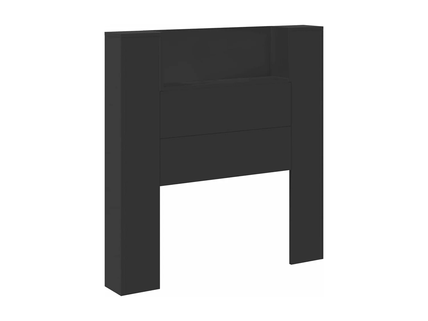 Armoire tête de lit avec LED noir 100x16,5x103,5 cm