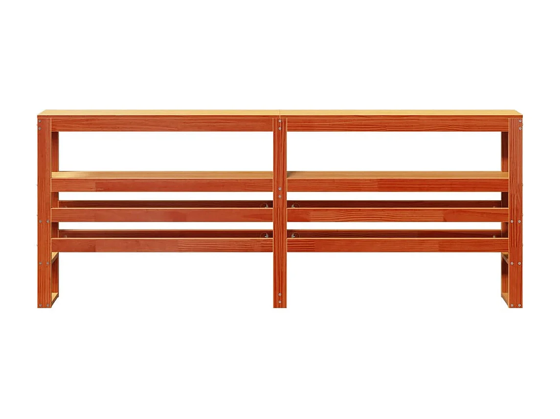 Tête de lit avec étagères marron cire 180 cm bois massif de pin