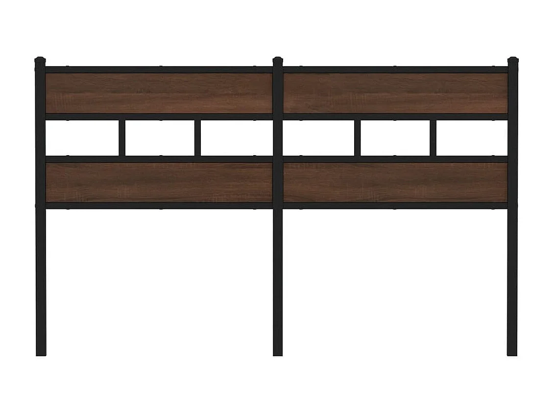 Tête de lit chêne marron 160 cm acier et bois d'ingénierie