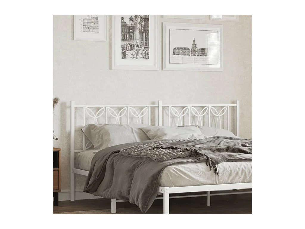 Testiera in Metallo Bianco 180 cm