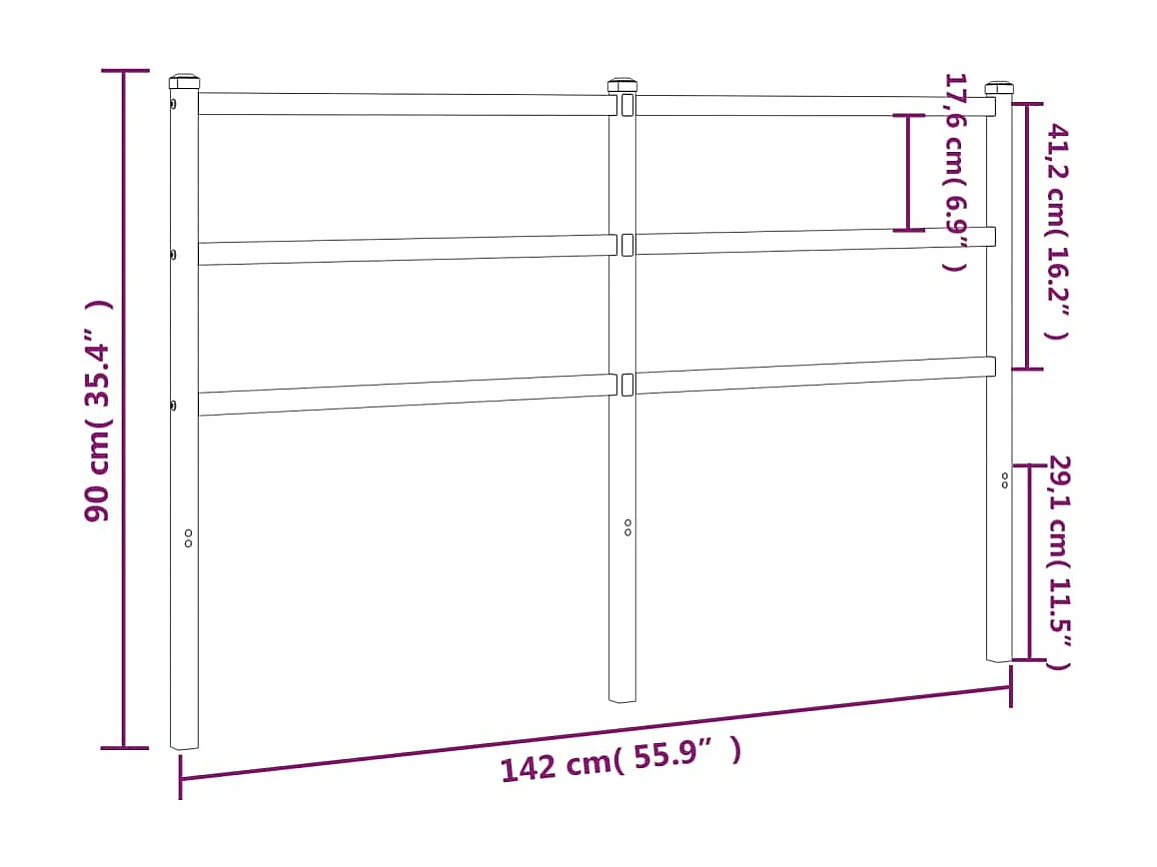 Testiera in Metallo Bianco 135 cm