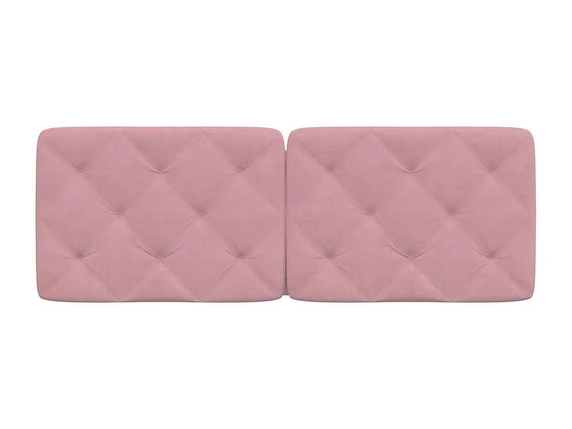 Coussin de tête de lit rose 140 cm velours