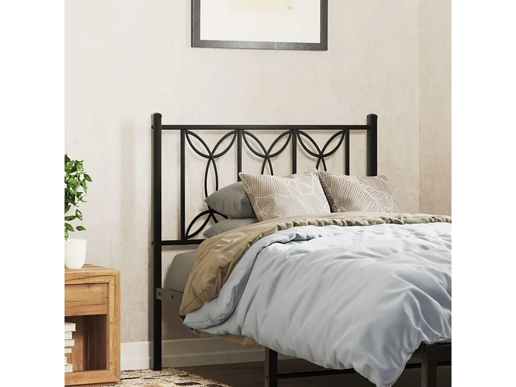 Testiera in Metallo Nero 80 cm