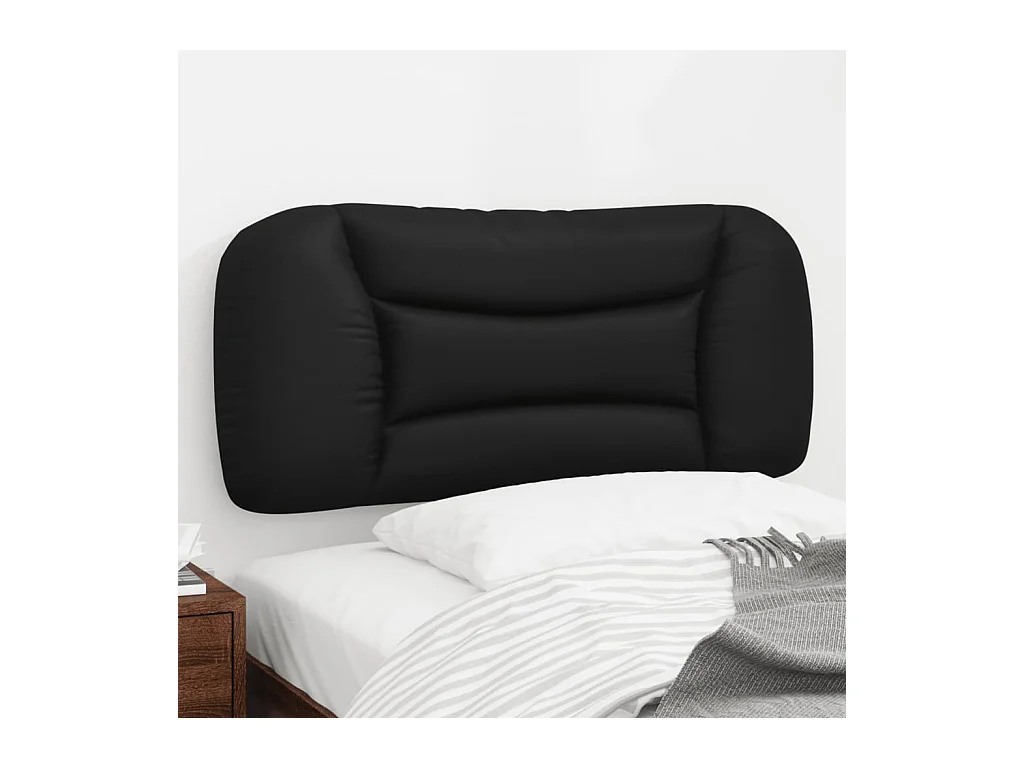 Kopfteil-Kissen Schwarz 80 cm Kunstleder