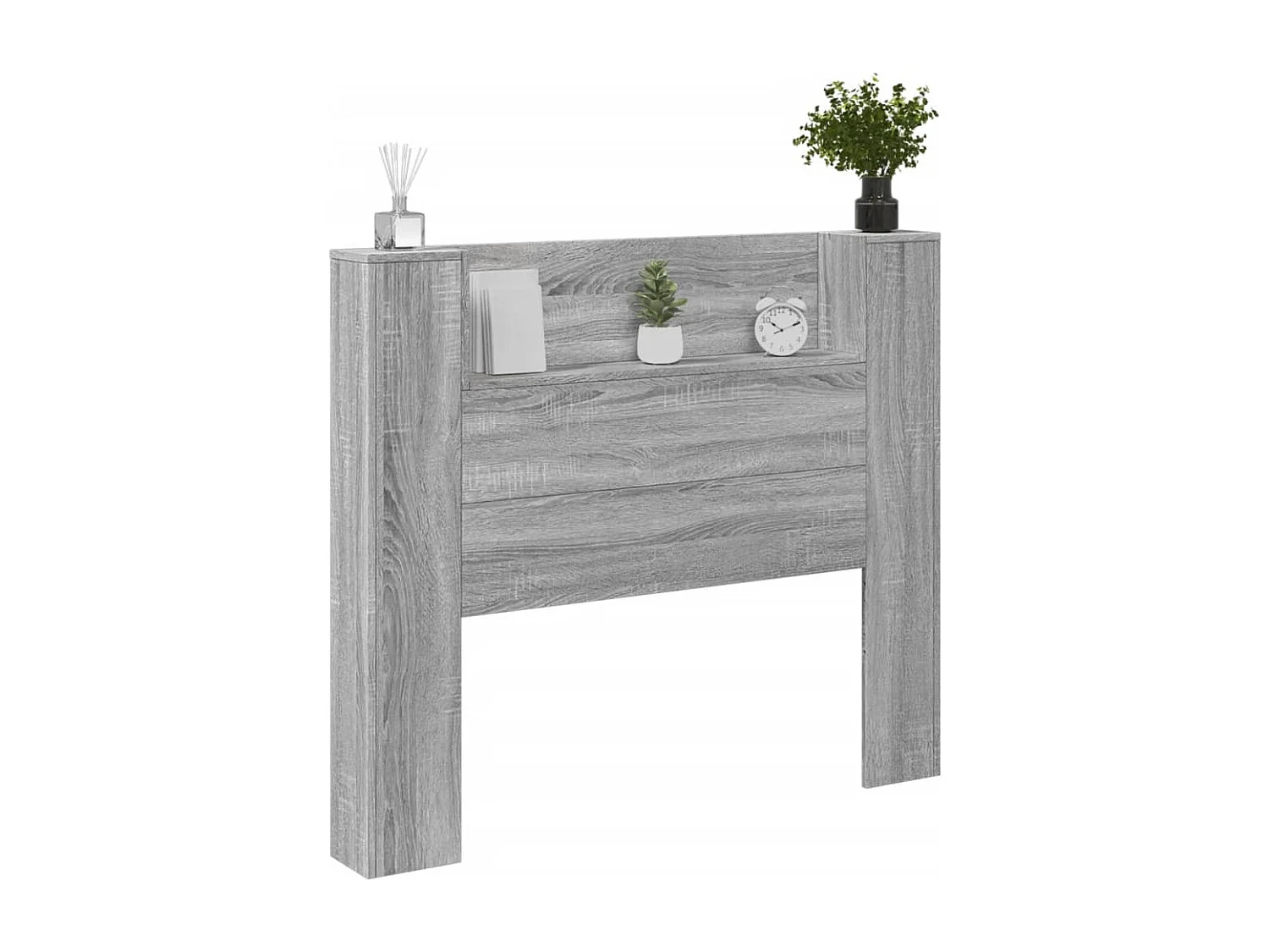 Armoire tête de lit avec LED sonoma gris 120x16,5x103,5 cm