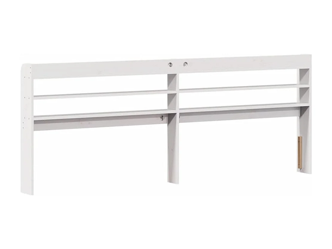 Tête de lit avec étagères blanc 180 cm bois massif de pin