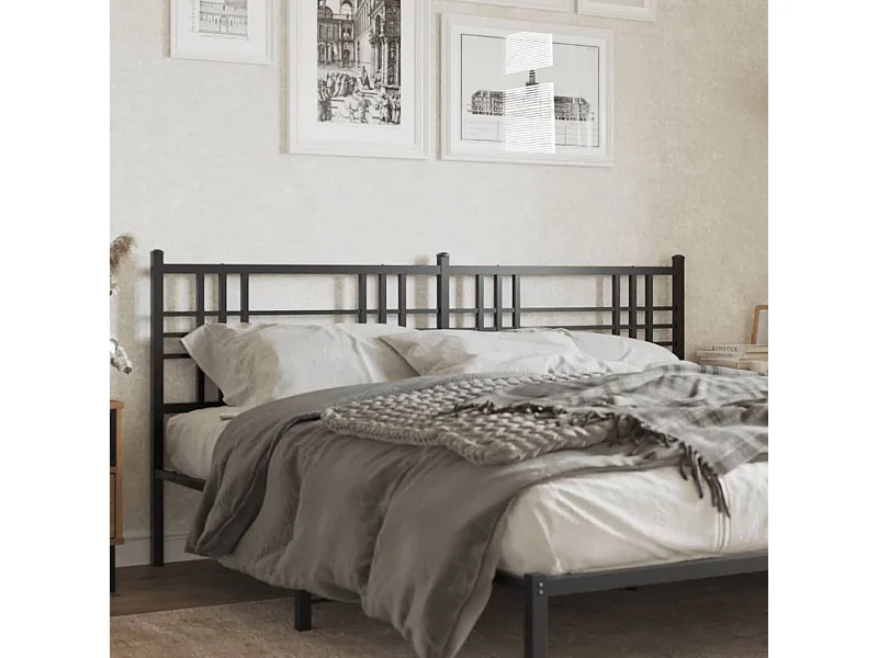 Tête de lit métal noir 193 cm