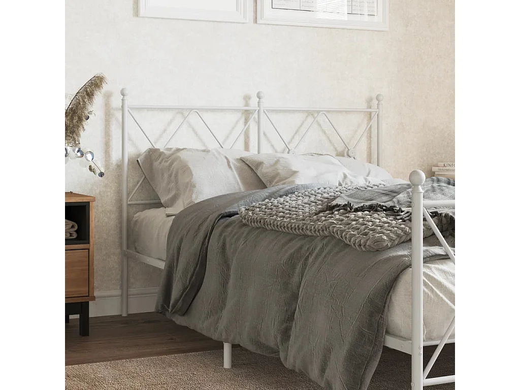 Tête de lit métal blanc 120 cm