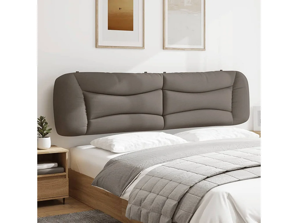 Coussin de tête de lit taupe 200 cm tissu