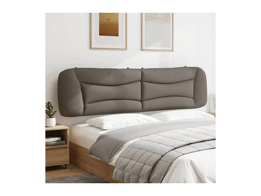 Coussin de tête de lit taupe 200 cm tissu