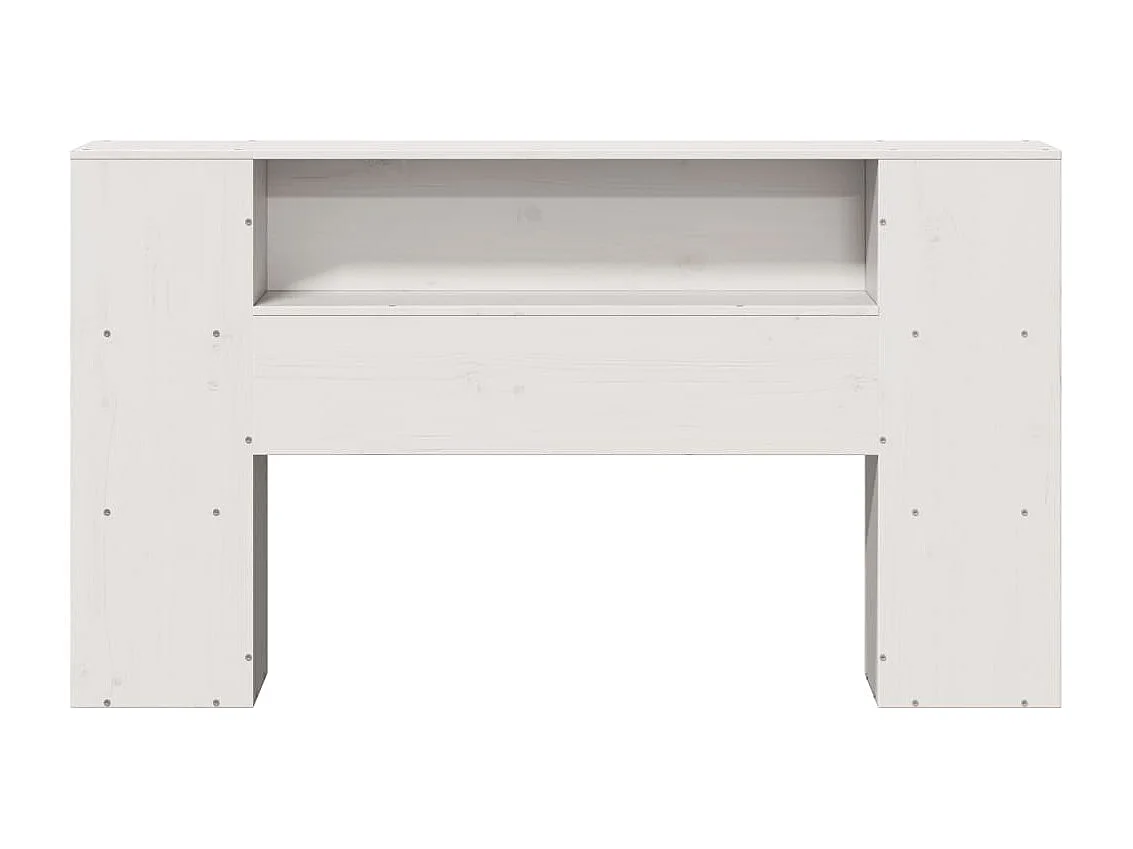 Kopfteil mit Stauraum Weiß 135 cm Massivholz Kiefer