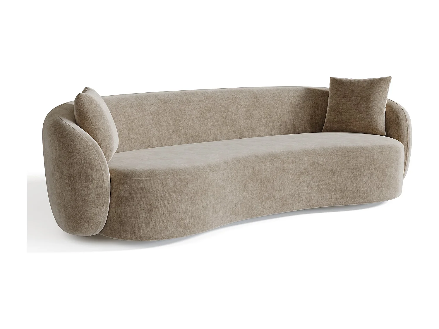 Canapé 3 places tissu tramé toucher doux taupe 210cm CELINE