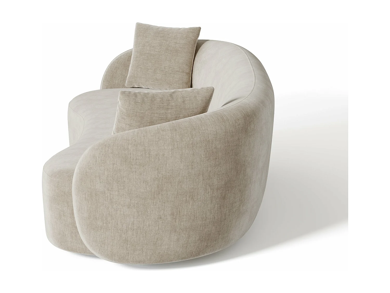 Canapé 3 places tissu tramé toucher doux taupe 210cm CELINE