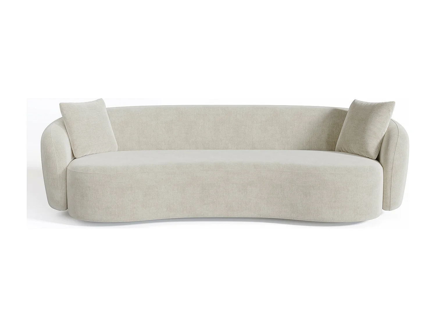 Canapé 3 places tissu tramé toucher doux crème 210cm CELINE