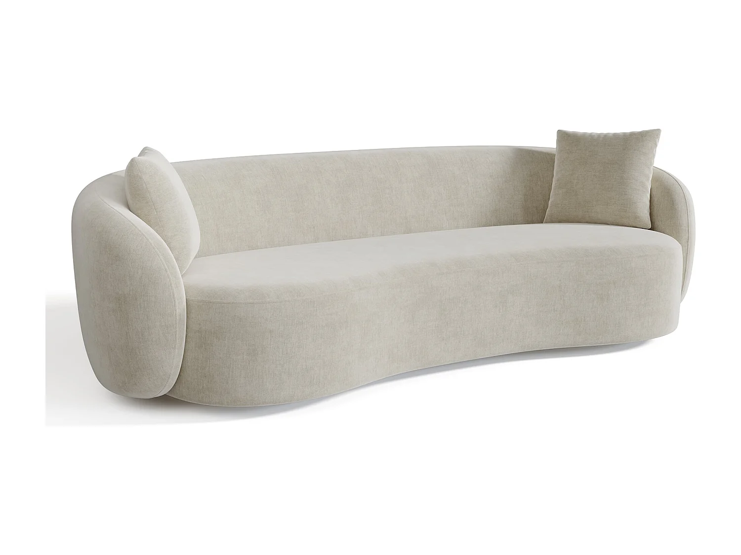 Canapé 3 places tissu tramé toucher doux crème 210cm CELINE