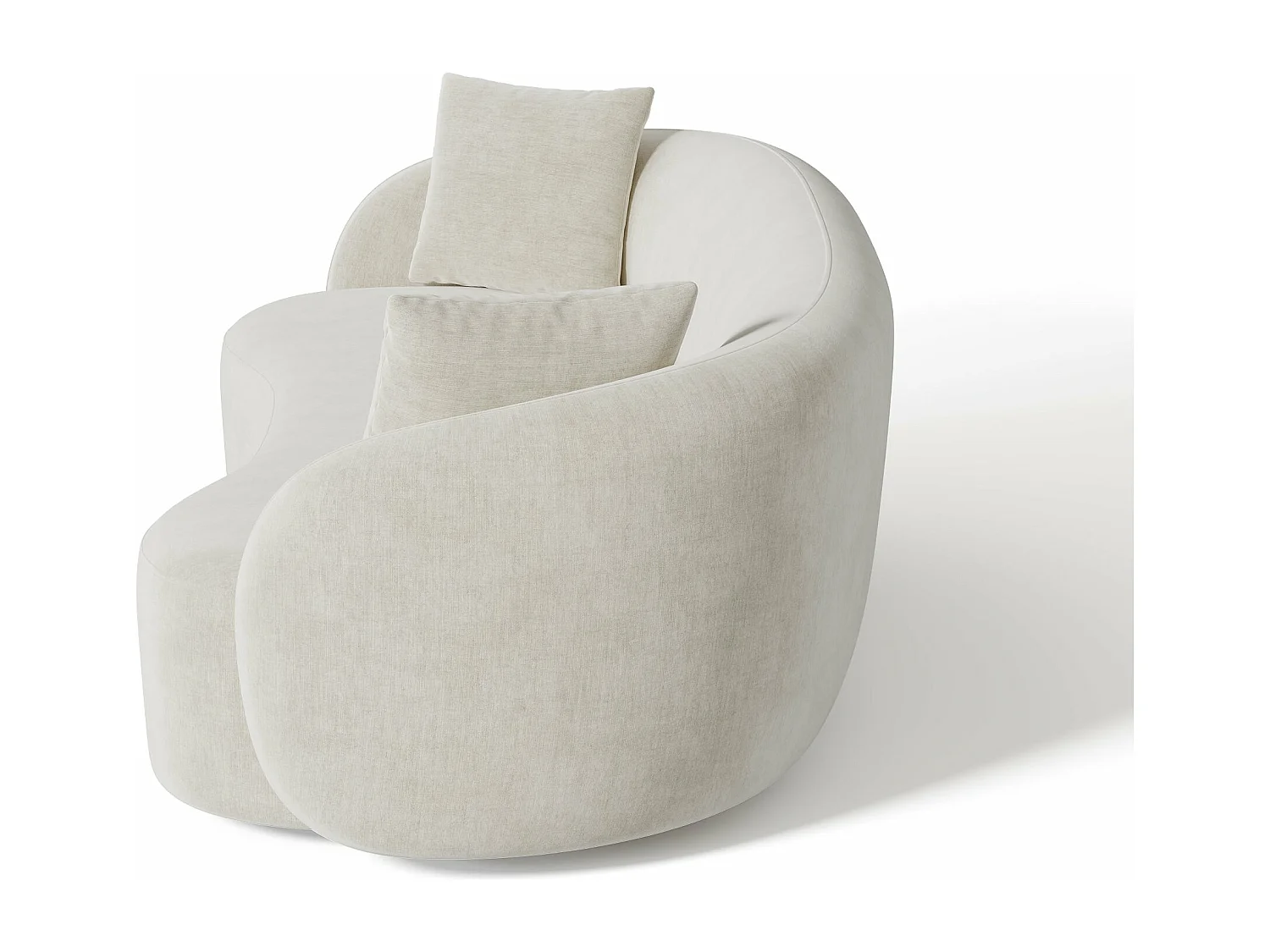 Canapé 3 places tissu tramé toucher doux crème 210cm CELINE